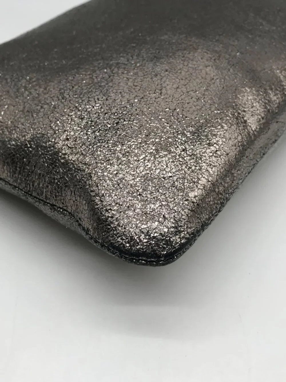 Marc Jacobs Dark Glossy Gray Zip Pouch